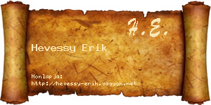 Hevessy Erik névjegykártya